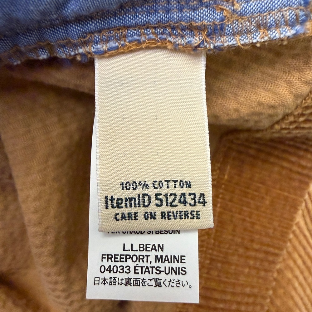 L.L. Bean Comfort Corduroy Relaxed Shirt - petite XL - saddle NWT - Picture 6 of 6
